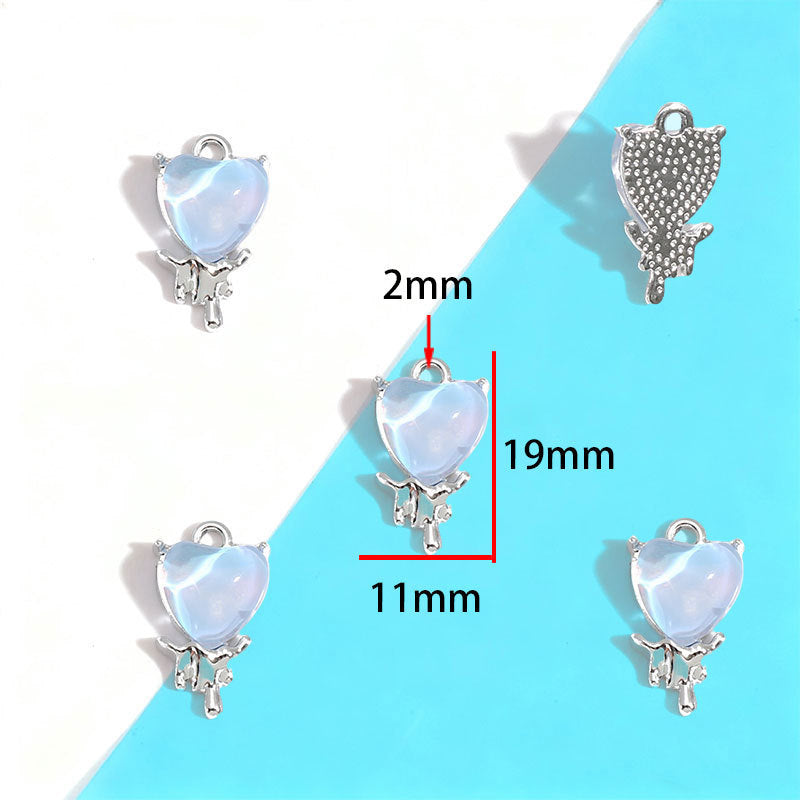 Wholesale Electroplated Zinc Alloy Blue Star Moon Resin Inlay Pendant Charms For DIY Jewelry Making Bag Charm Keychain Everyday Wear