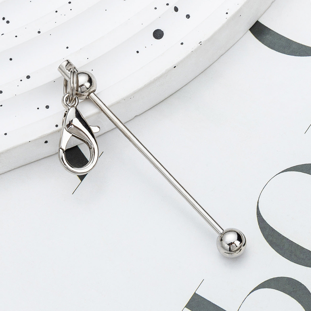 Wholesale Mini beaded candy-colored metal keychain