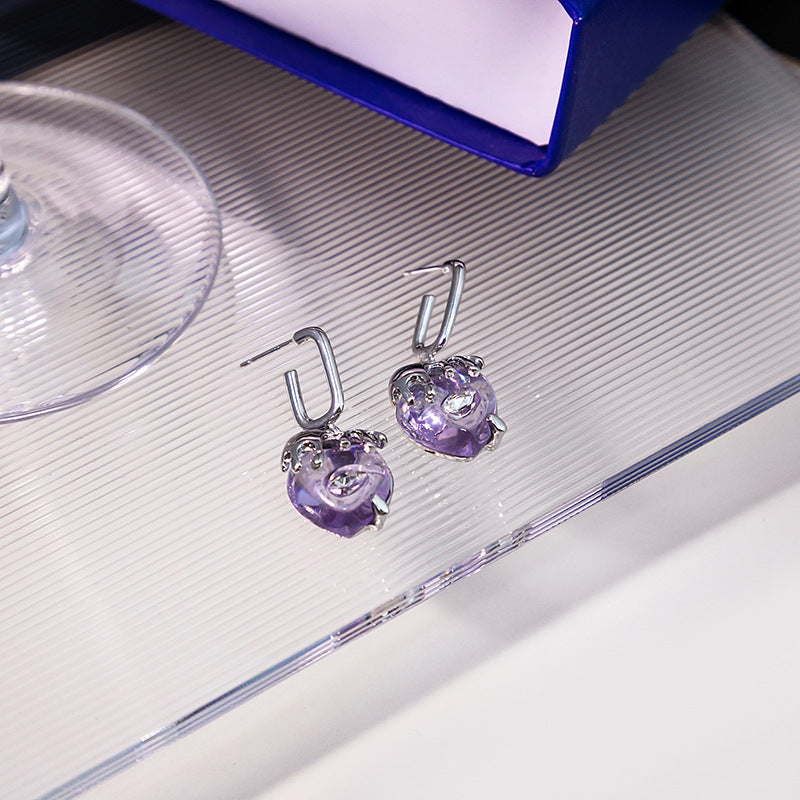 Wholesale Silver Needle Zircon Heart Earrings ACC-ES-MDD080