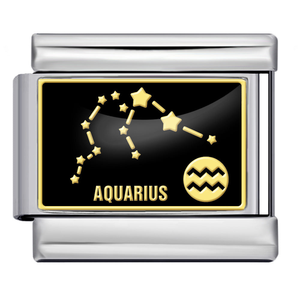 Wholesale  Italian module 12 constellations titanium steel welding DIY  bracelet