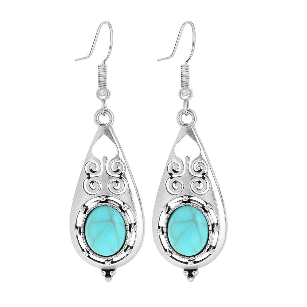 Wholesale Ethnic Style Geometric Acrylic Turquoise Earrings for Women Fashion Jewelry