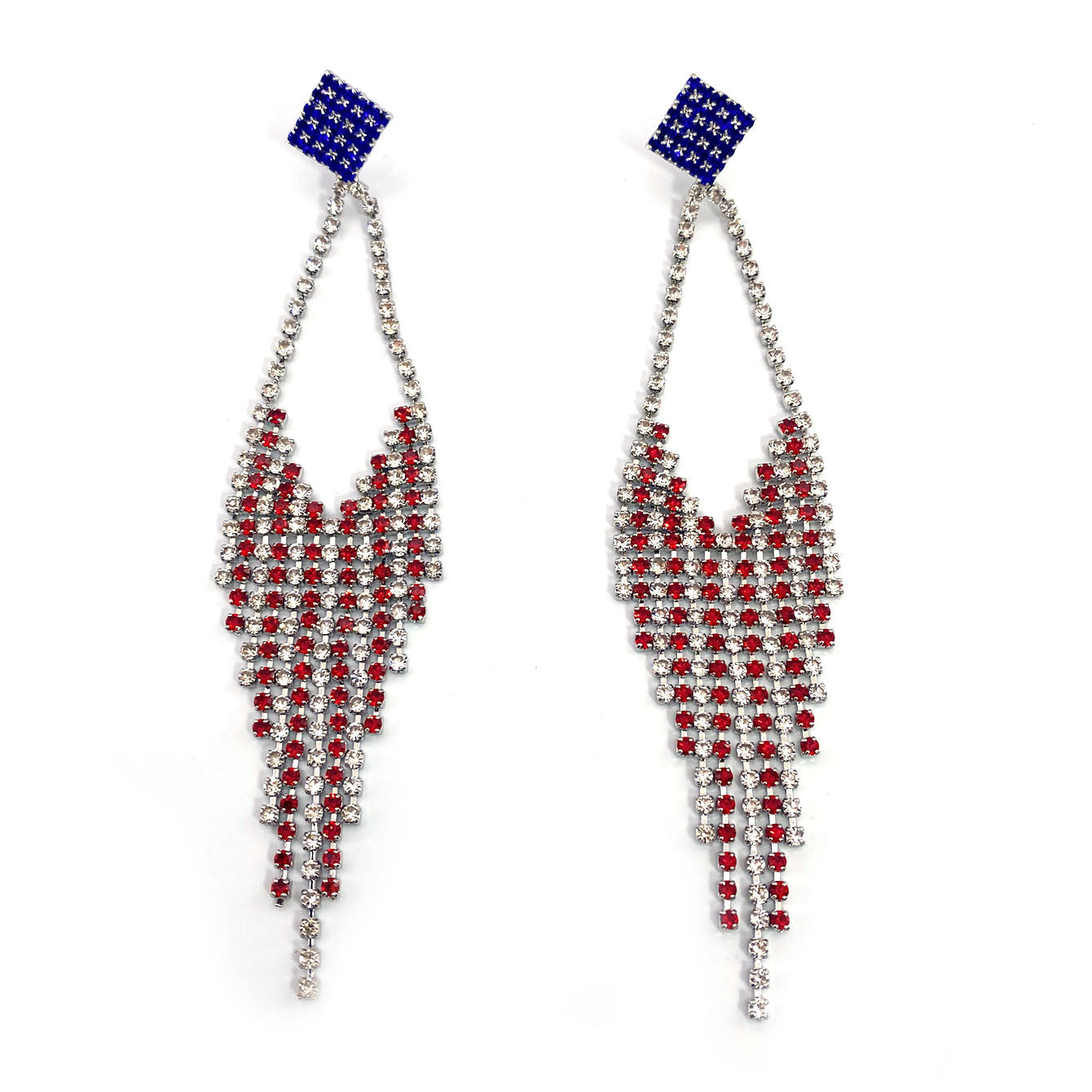 Wholesale  Independence Day American Flag Claw Chain Earrings