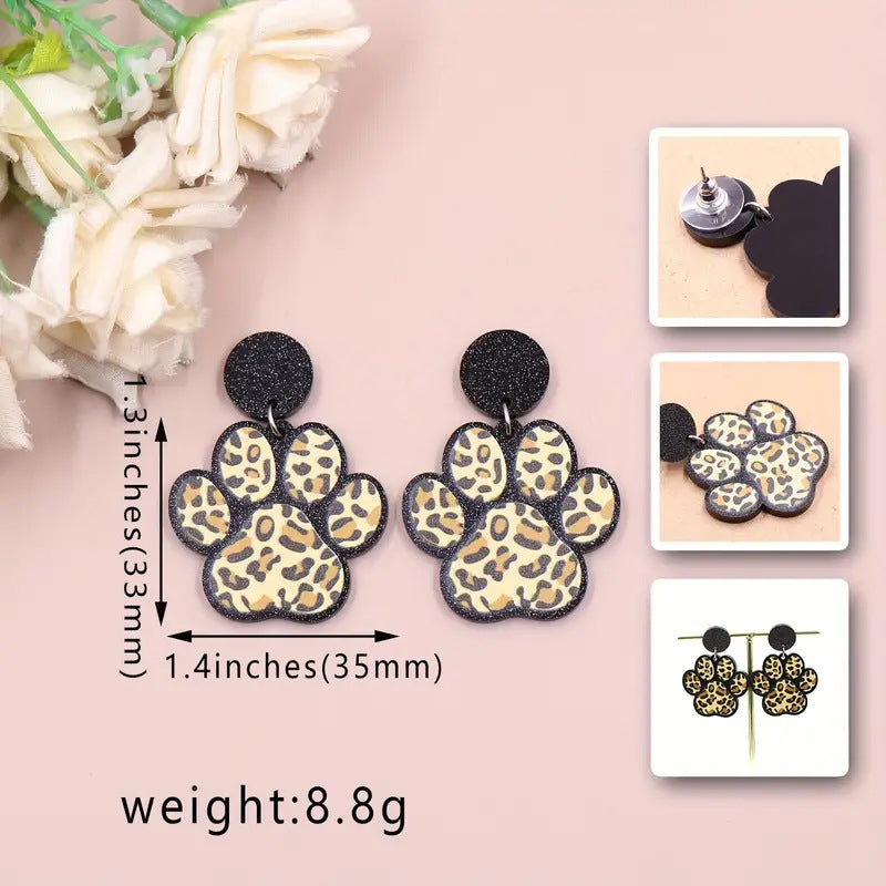 Wholesale leopard print cat claw acrylic earrings ACC-ES-AnDao001