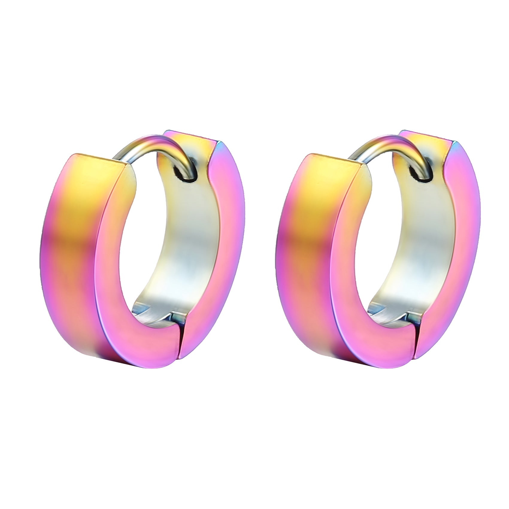 Wholesale Stainless Steel Flat Ear Buckle Simple Trendy Earrings