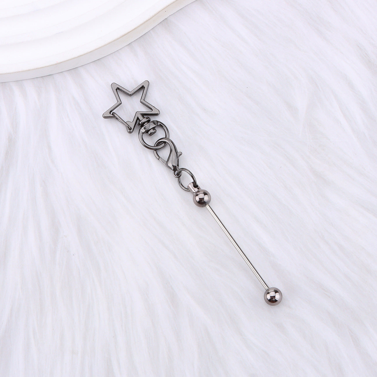 Wholesale Creative DIY  Five-Pointed Beadable  Keychain