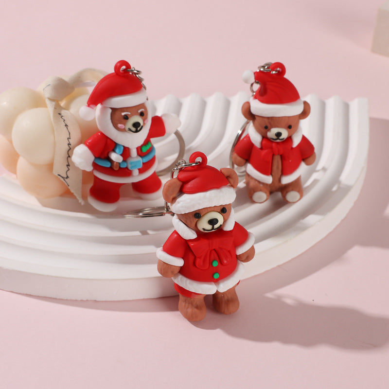 Wholesale Cute Christmas bear keychain