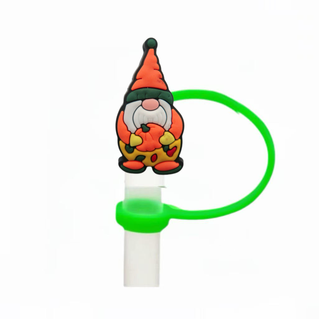 Wholesale 10pcs Christmas Series Cute Cartoon Party  Straw Cover Straw Tube Cap
