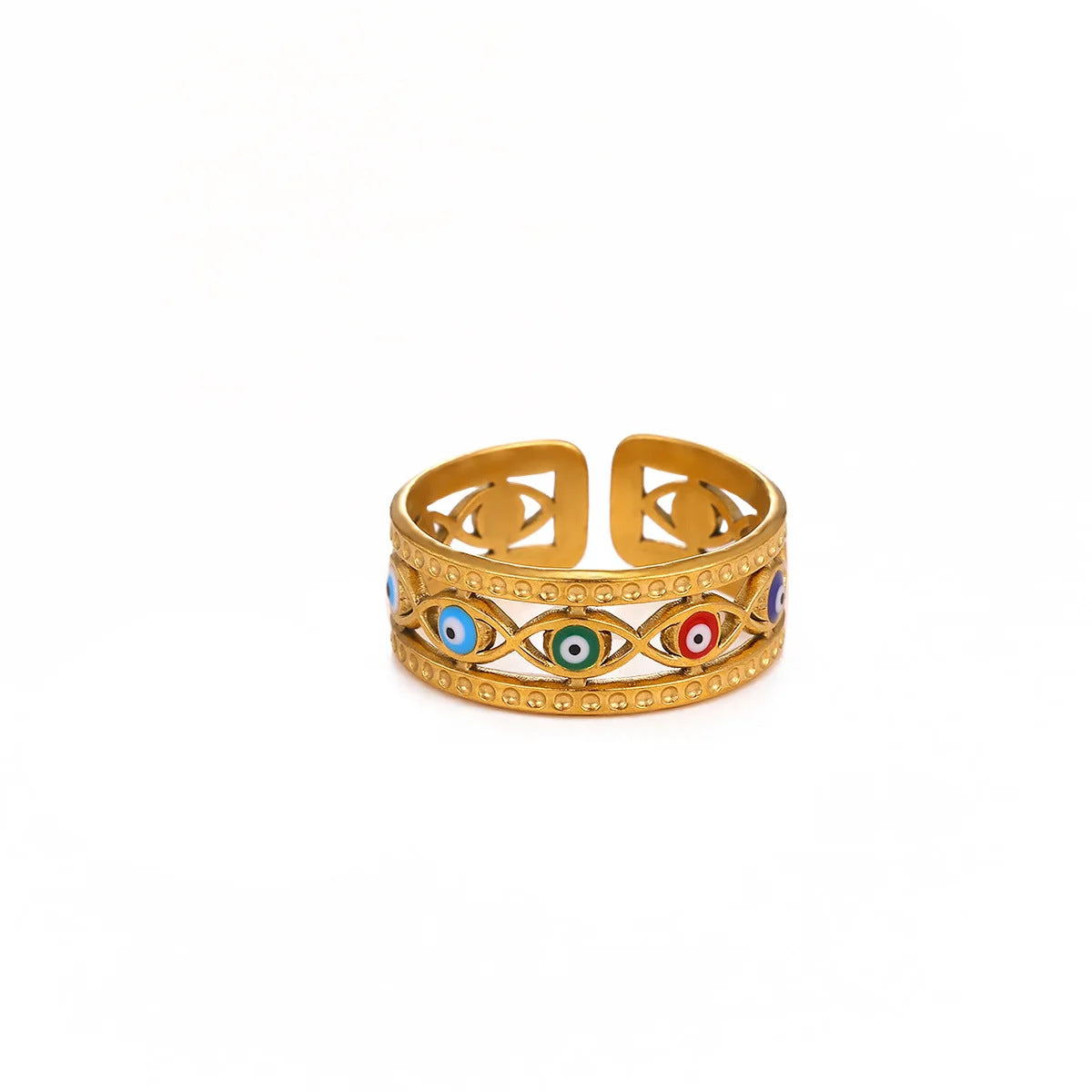Wholesale Evil Eye Ring,  Blue Drip Oil Design,  Fashion Jewelry Accessory for Women,  Everyday Wear Gift