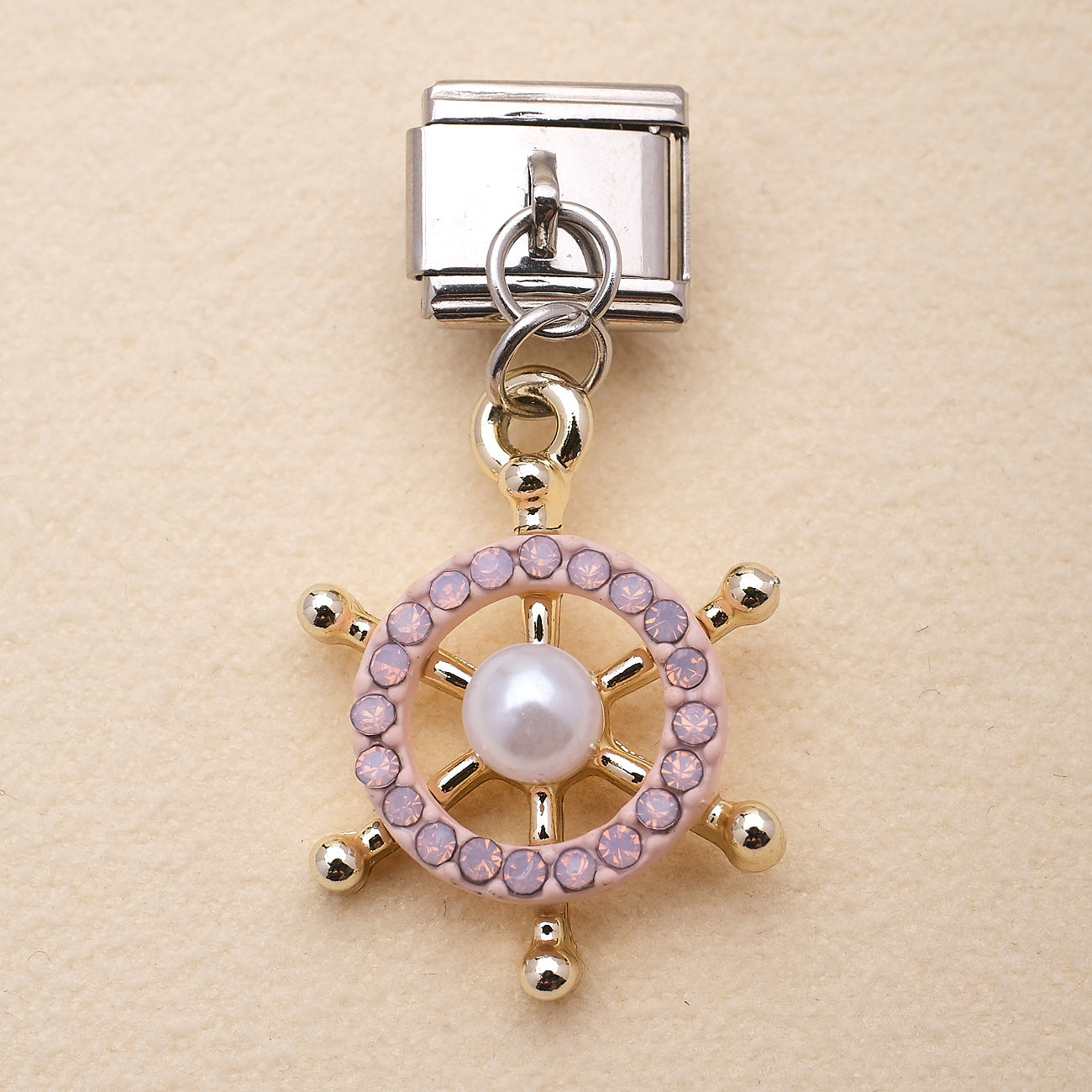 Wholesale Ocean Elements Stainless Steel Charm Pendants DIY Bracelet Accessories Pink Blue