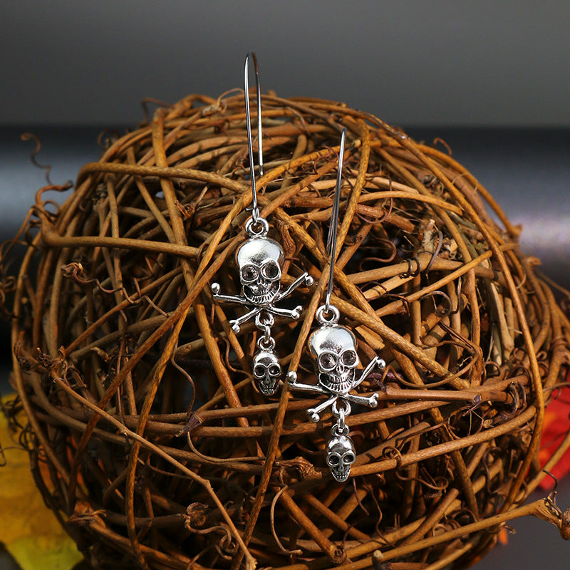 Wholesale  Skull  Web Earrings Dark Wind Style Alloy Jewelry Accessory Gift