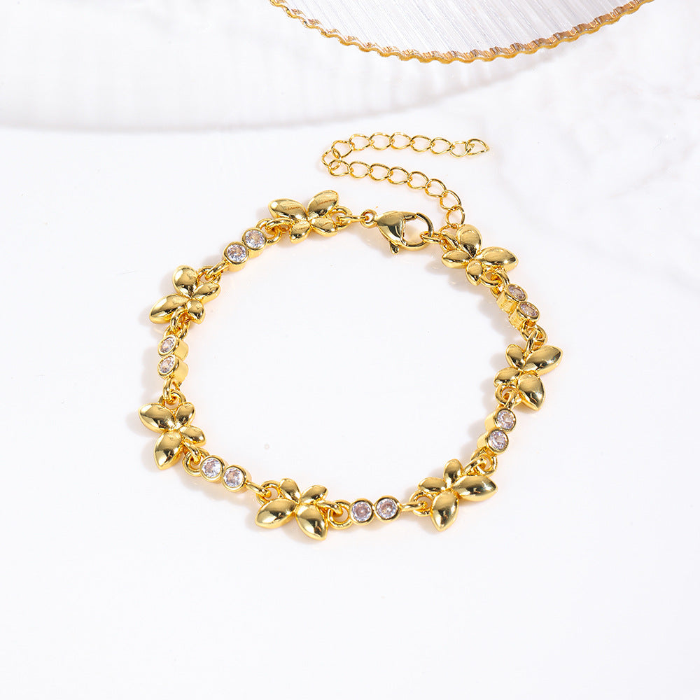 Wholesale Full Zircon Butterfly Bracelet Jewelry