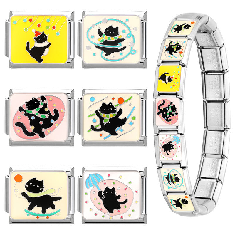 Wholesale Italian Charm Bracelet 9mm DIY Splicing Cute Animal Stainless Steel Composable Bracelet