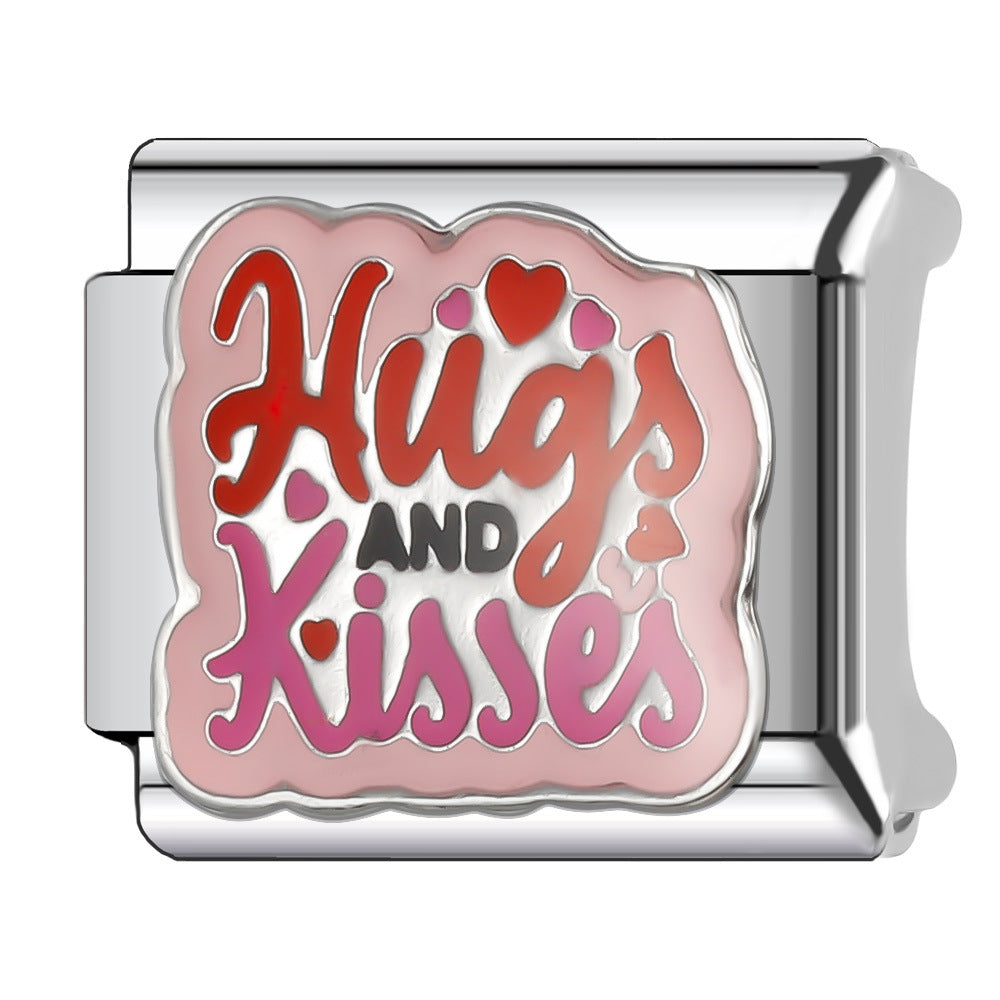 Wholesale Italian Charm Bracelet 9mm DIY Splicing English Stainless Steel Composable Bracelet