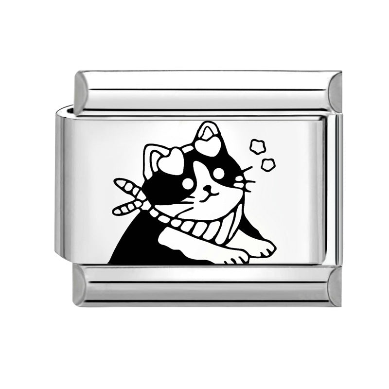 Wholesale 9mm Italian Charm Starter Bracelets DIY Cute Pet Series Stainless Steel Composable Bracelet