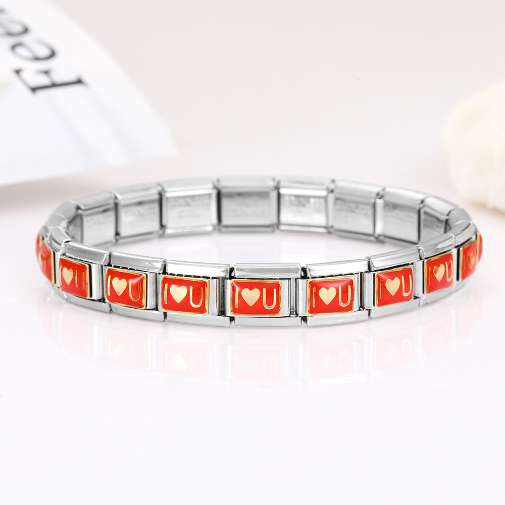Wholesale 10pcs Italian Charm Bracelet 9mm DIY Splicing Removable Stainless Steel Composable Bracelet