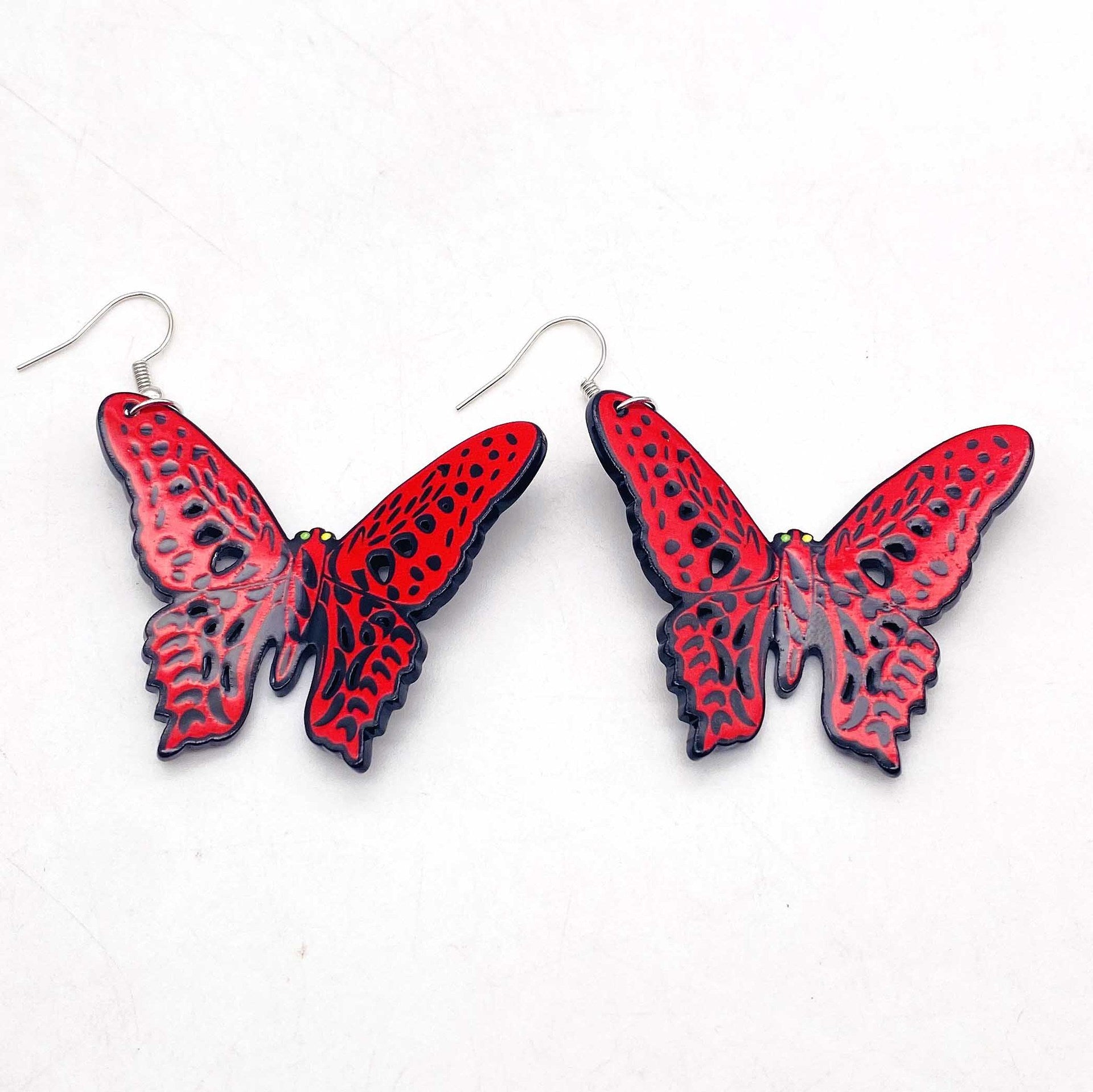 Wholesale Bohemian Painted Three-dimensional Butterfly Acrylic Earrings ACC-ES-CY008