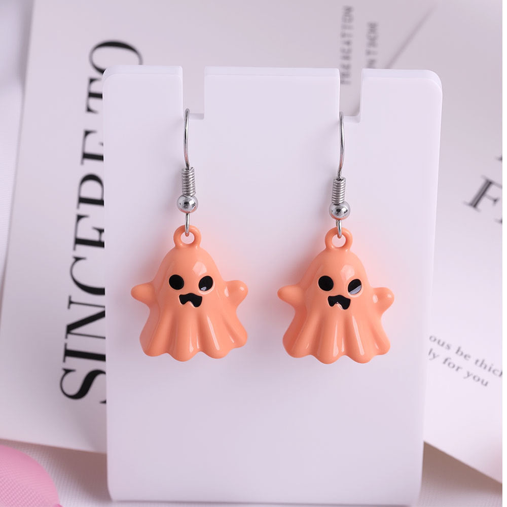Wholesale  Gothic Ghost Three-Dimensional Alloy Pendant Earrings