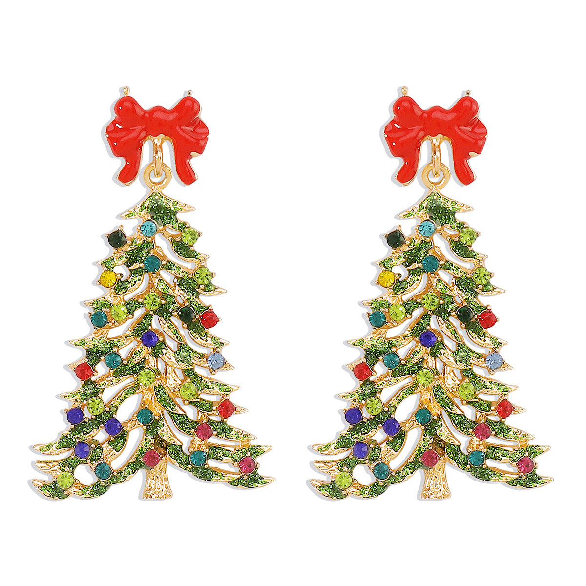 Wholesale Christmas   Colored Diamonds Earrings