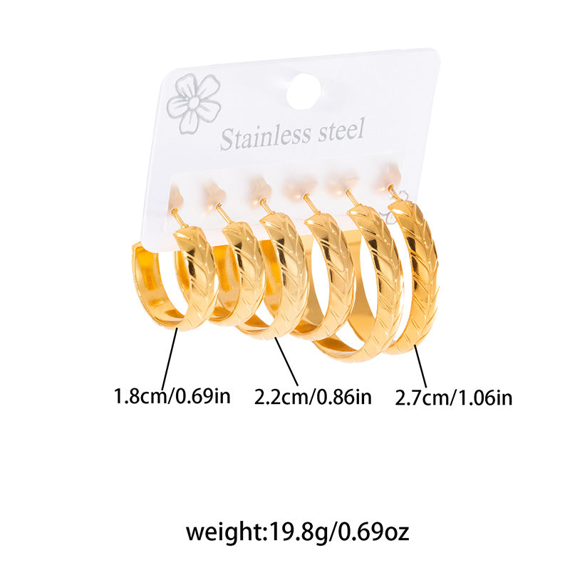 Wholesale Minimalist Gold-Plated Stainless Steel Hoop Earrings,  Trendy Jewelry Accessory
