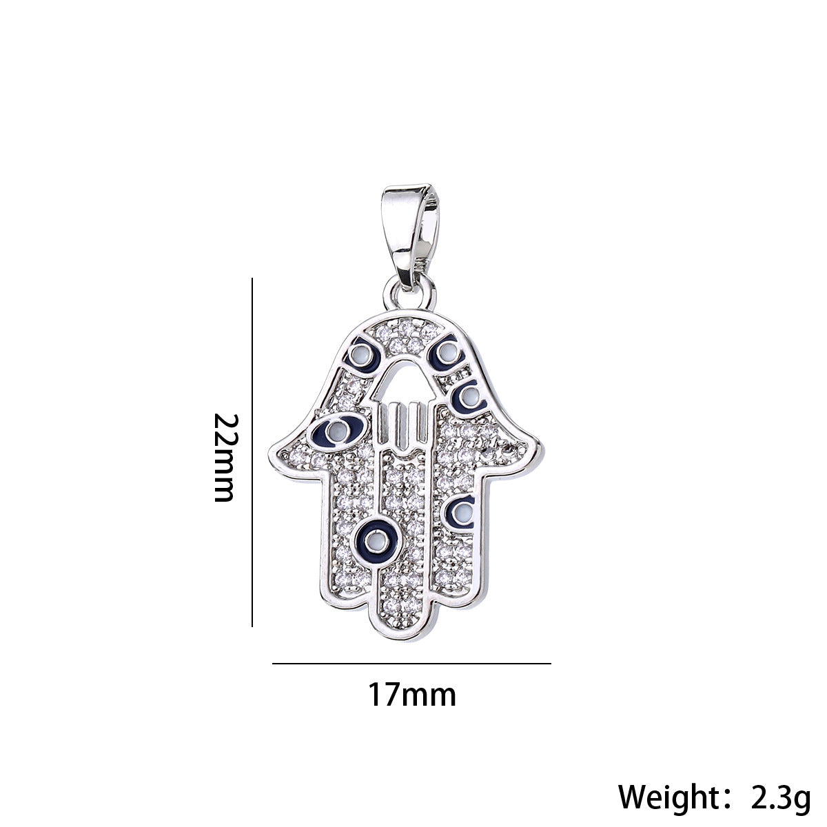 Wholesale Gold Tone Evil Eye Hamsa Hand Pendant Micro Zircon DIY Necklace Charm For Jewelry Making Boutique Resale