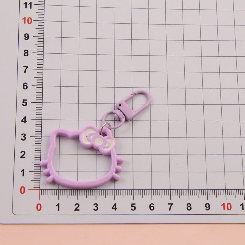 Wholesale Hollow Cartoon Cat Head Keychain Pendant - Trendy Bag Charm Decorative Accessory for Gift Resale