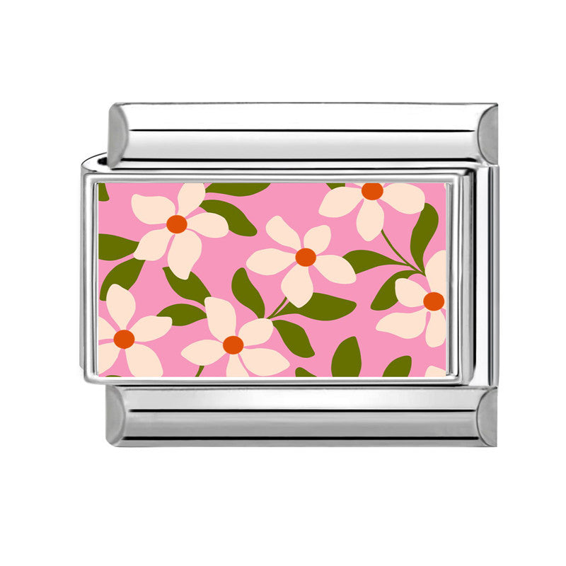 Wholesale 9mm Italian Charm Starter Bracelets DIY Flower Series Stainless Steel Composable Bracelet