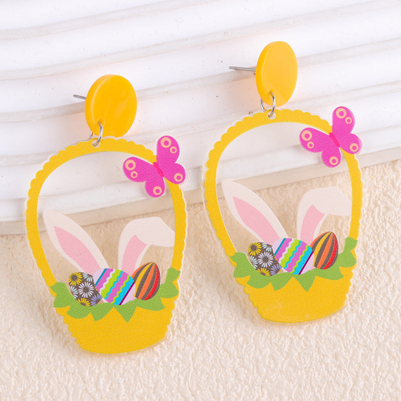 Wholesale 2PCS Acrylic Easter Carrot Chick Earrings