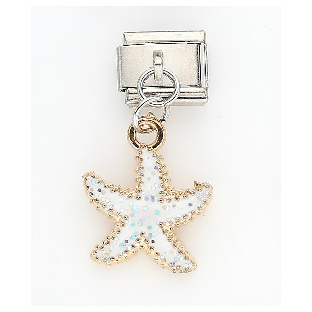 Wholesale 10pcs Italian Charm Bracelet 9mm DIY Splicing Cherry Pepper Flower Pendant Stainless Steel Composable Bracelet