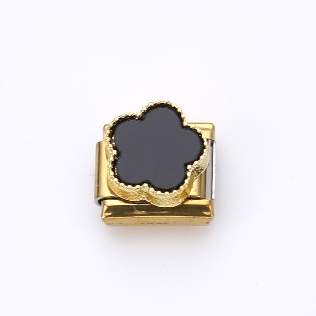 Wholesale 10pcs Italian Charm Bracelet 9mm DIY Splicing Flower Stainless Steel Composable Bracelet