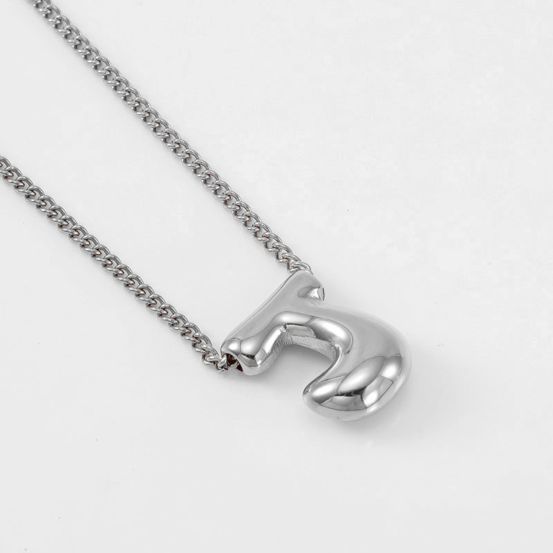 Wholesale Titanium Steel  balloon bubble letter pendant female necklace