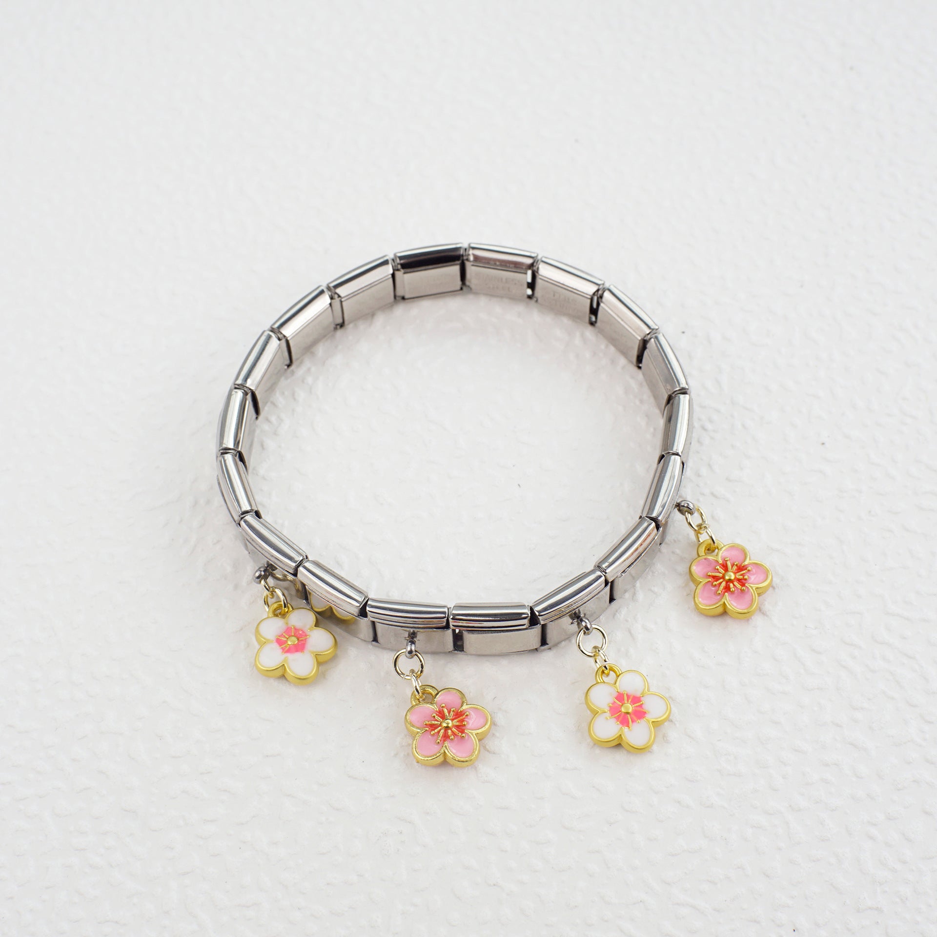 Wholesale 5pcs/   pack Single Section Creative Stainless Steel Composable Bracelet