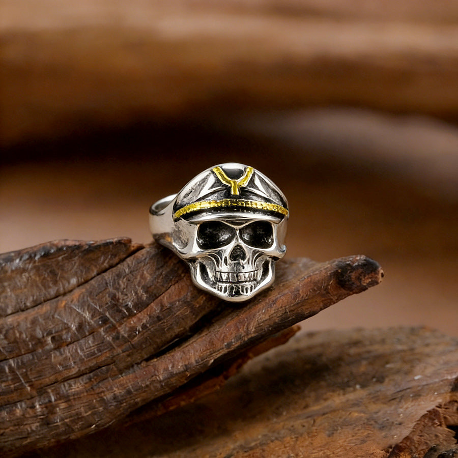 Wholesale Silver Tone Zinc Alloy Gothic Skull Ring Unisex Hip Hop Street Style Ring Everyday Jewelry Accessory Gift