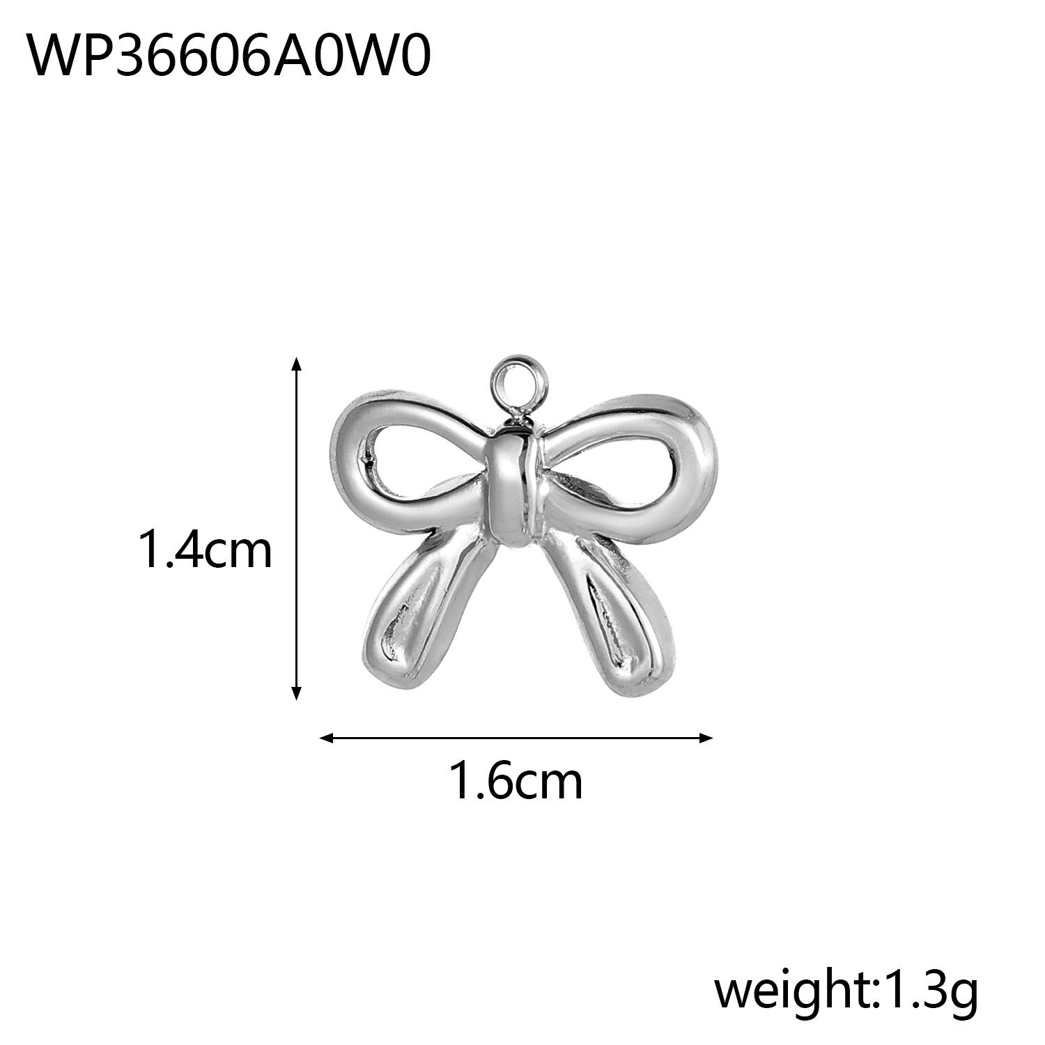 Wholesale Stainless Steel Bow DIY Pendant