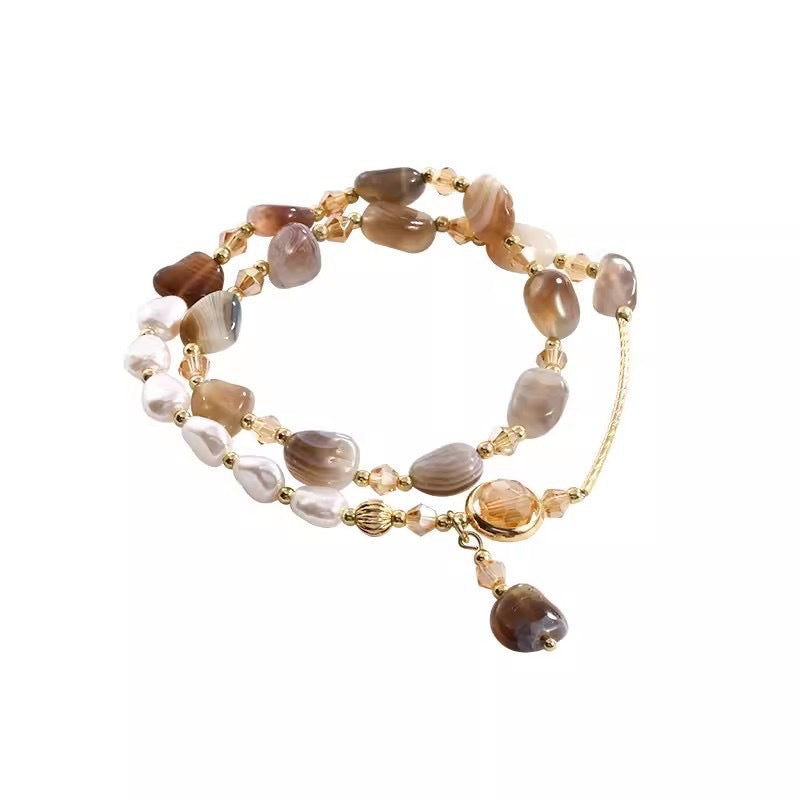 Wholesale Crystal Electroplated Double Layer Bracelet - Trendy Everyday Jewelry Accessory for Women Gift