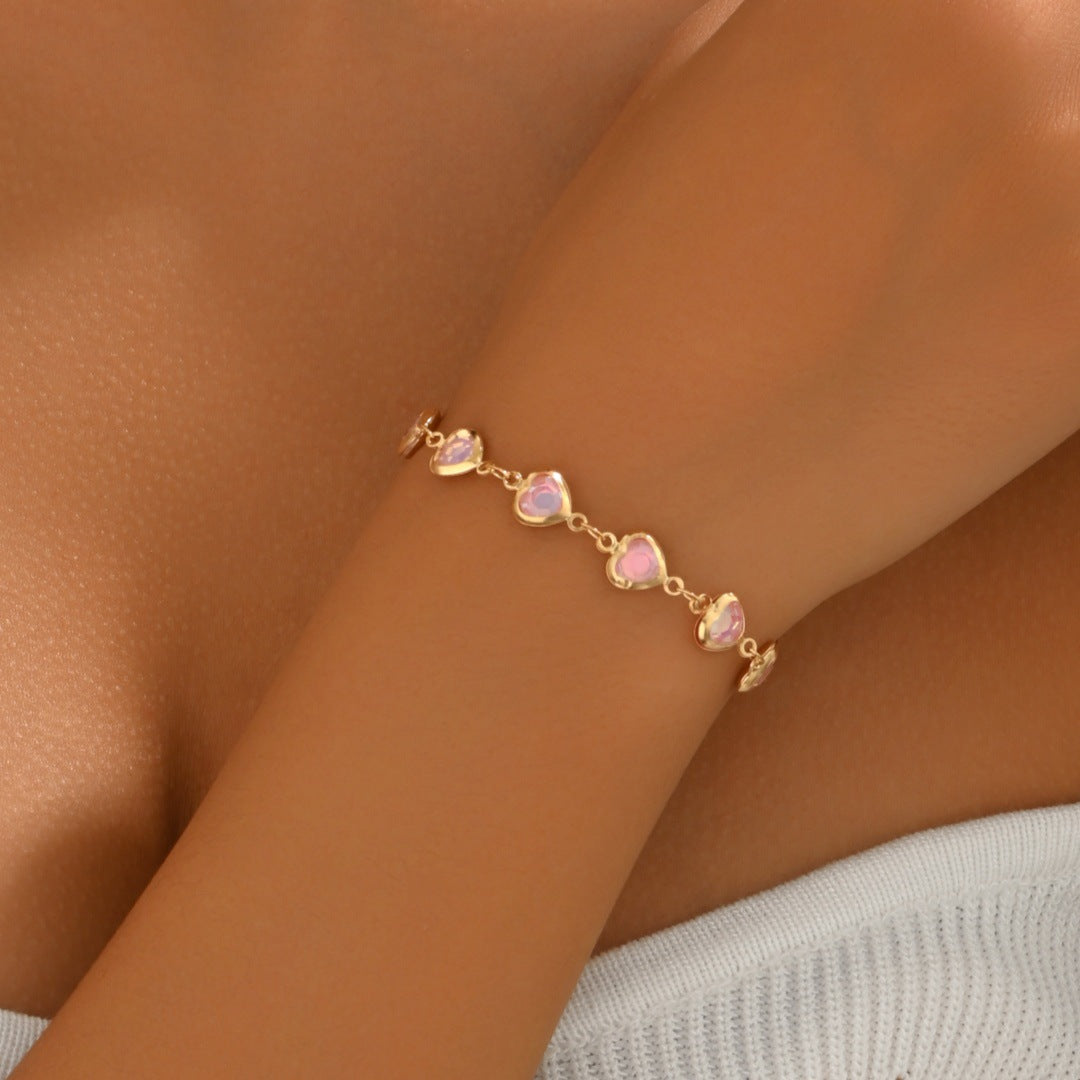 Wholesale Heart-shaped butterfly and flower bracelet