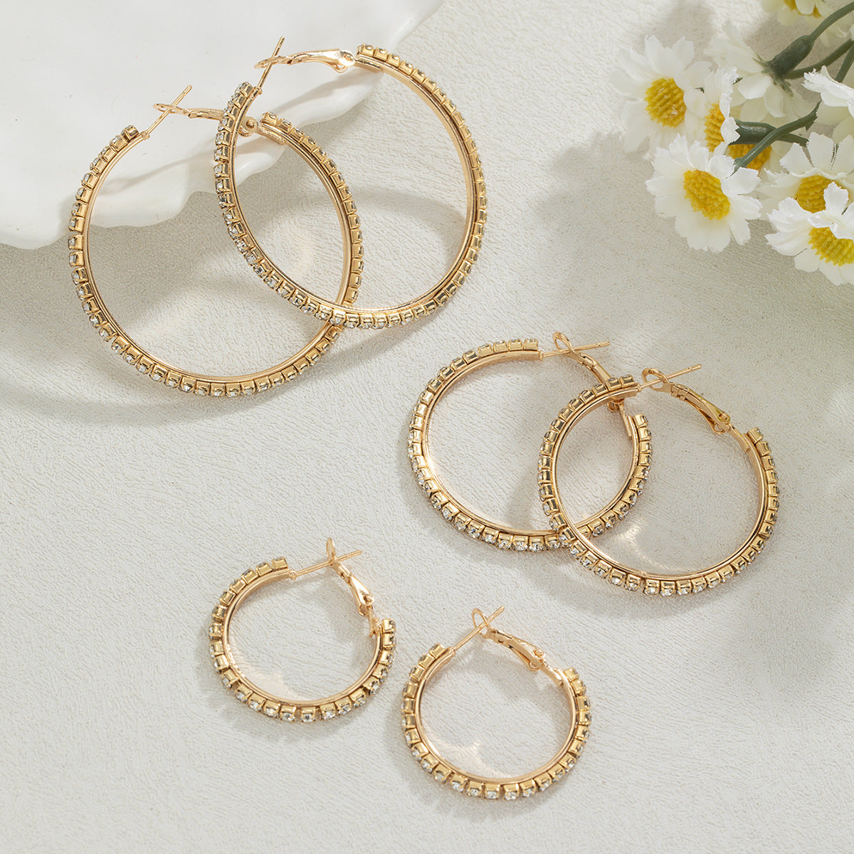 Wholesale  diamond alloy ring earrings