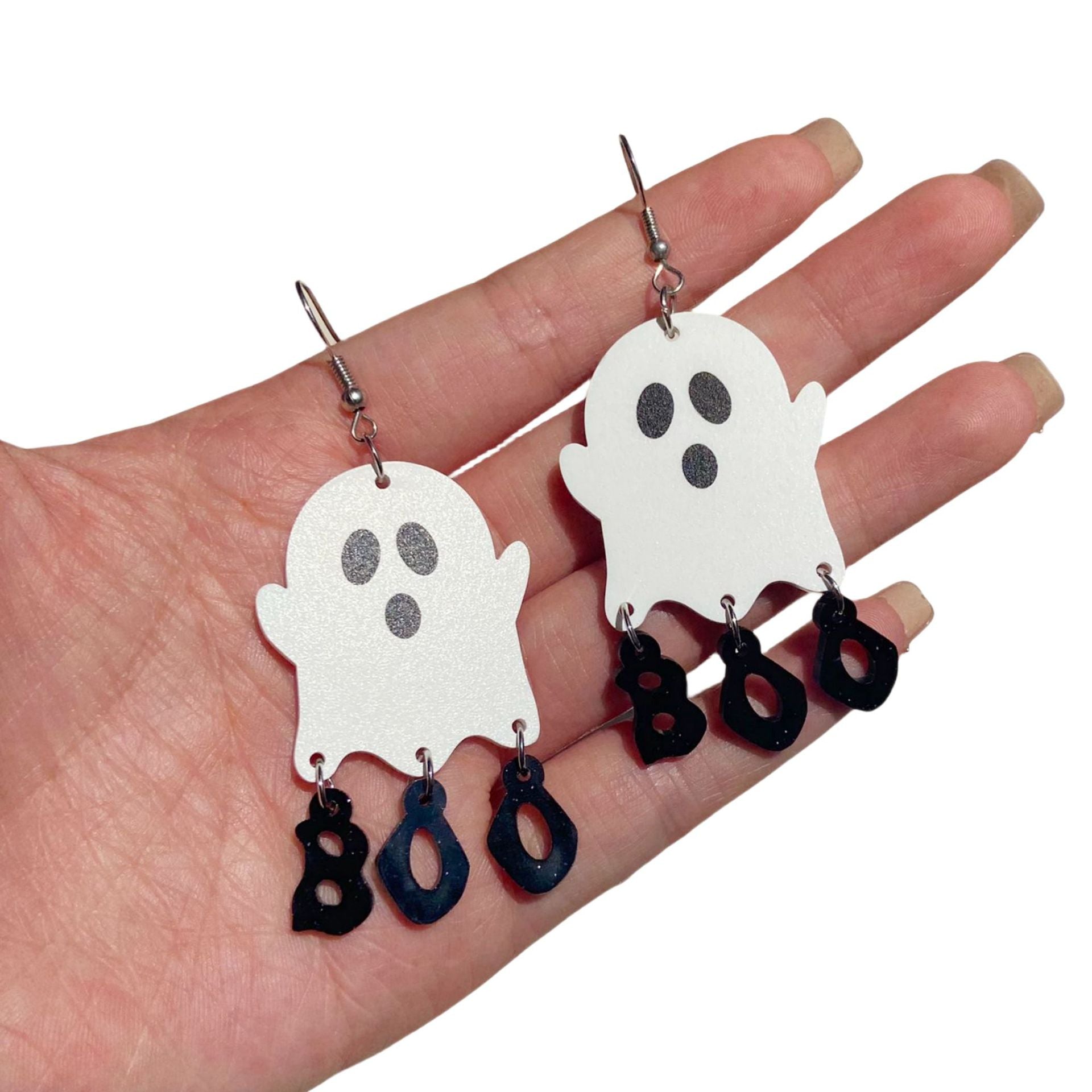 Wholesale  Halloween Acrylic Earrings Ghost Boo Letters  Earrings Jewelry