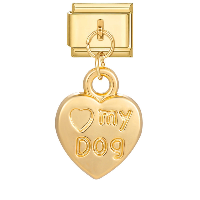 Wholesale Italian Charm Bracelet 9mm DIY Splicing Gold Pendant Titanium Steel Composable Bracelet