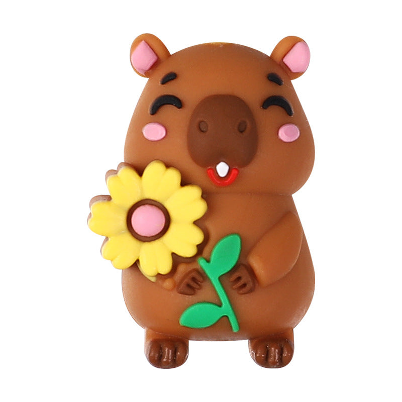 Wholesale 20pcs Cartoon Capybara Focal Beads DIY Bead Accessories