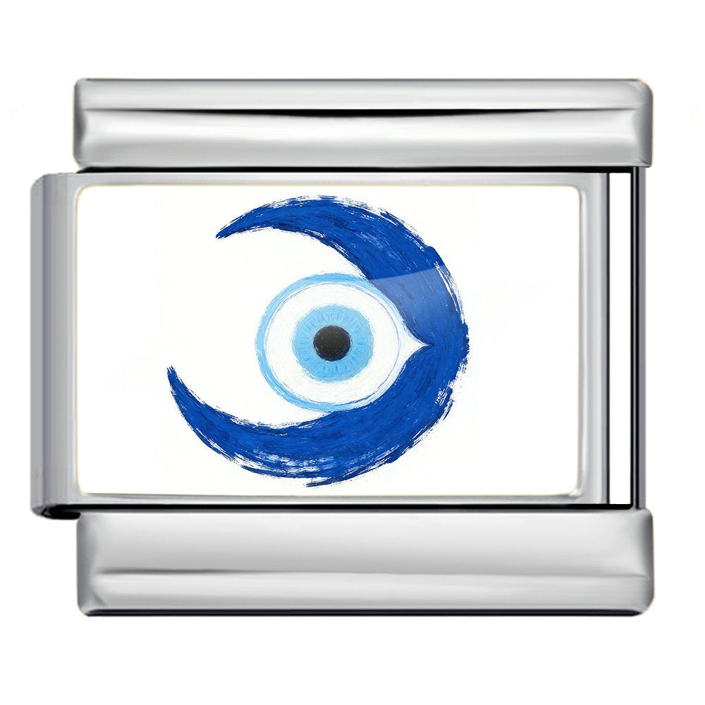Wholesale Modern Blue Devil' s Eye Stainless Steel Detachable DIY Bracelet Boutique Resale