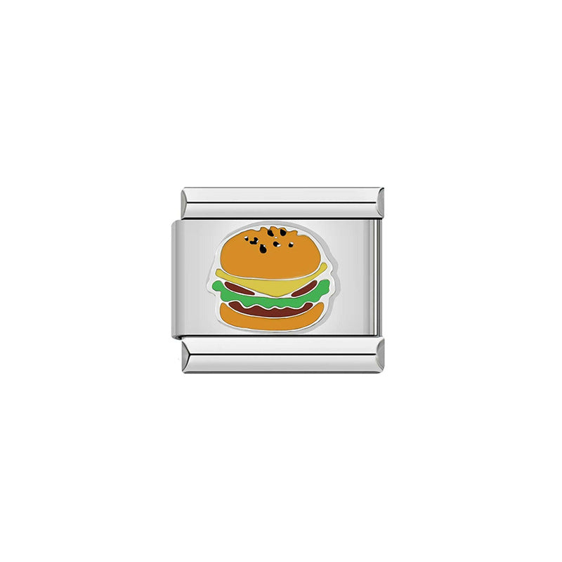 Wholesale Italian Charm Bracelet 9mm DIY Splicing Food Pattern Stainless Steel Composable Bracelet