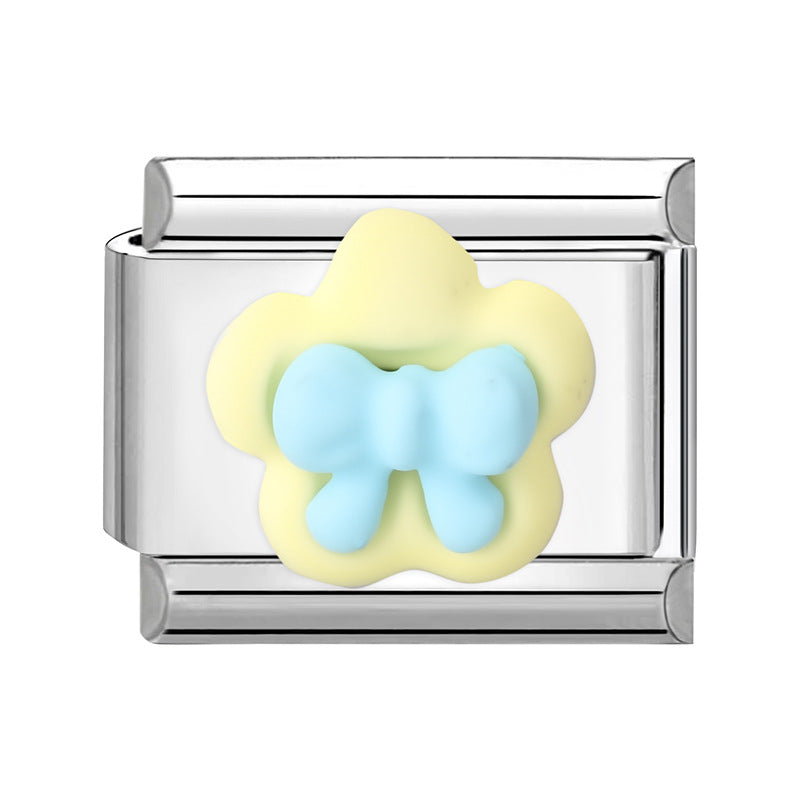 Wholesale 9mm Italian Charm Starter Bracelets DIY Bow Heart Stainless Steel Composable Bracelet