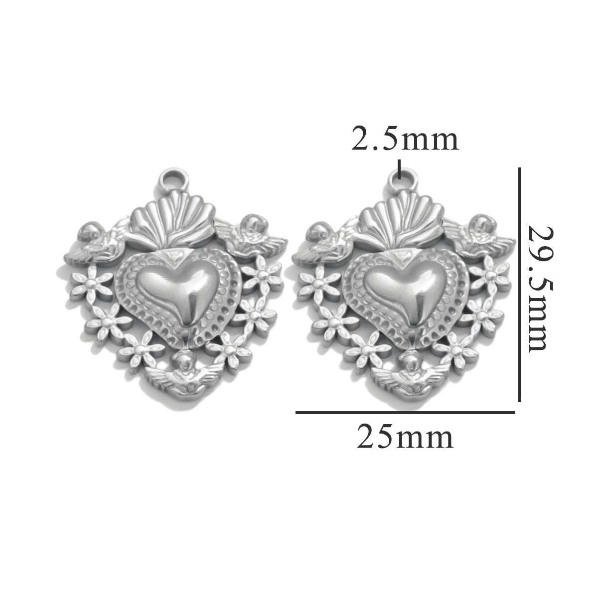 Wholesale 5pcs Stainless steel  retro three-dimensional sun love pendant