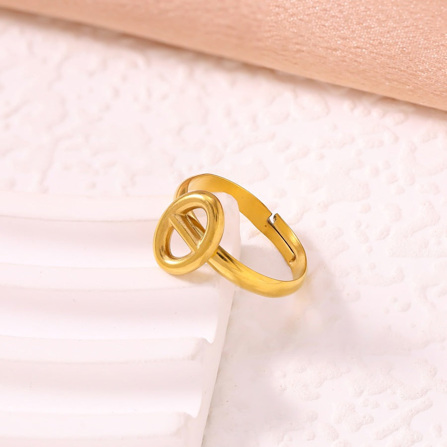 Wholesale Stainless Steel Geometric Pig Nose Adjustable Ring Gold Finish Trendy Jewelry Accessory For Resale