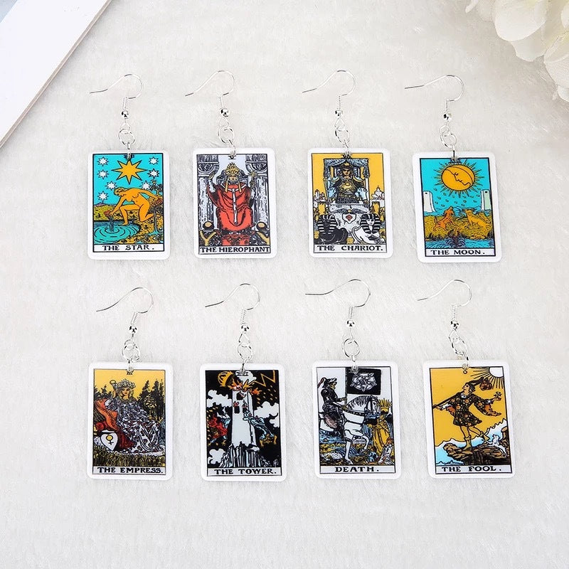 Wholesale  Carlo card game chess earrings  personality resin earrings