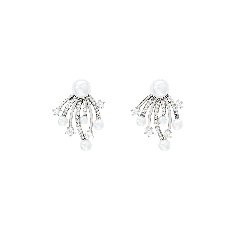 Wholesale Light Luxury and Exquisite Geometric Pearl Earrings
