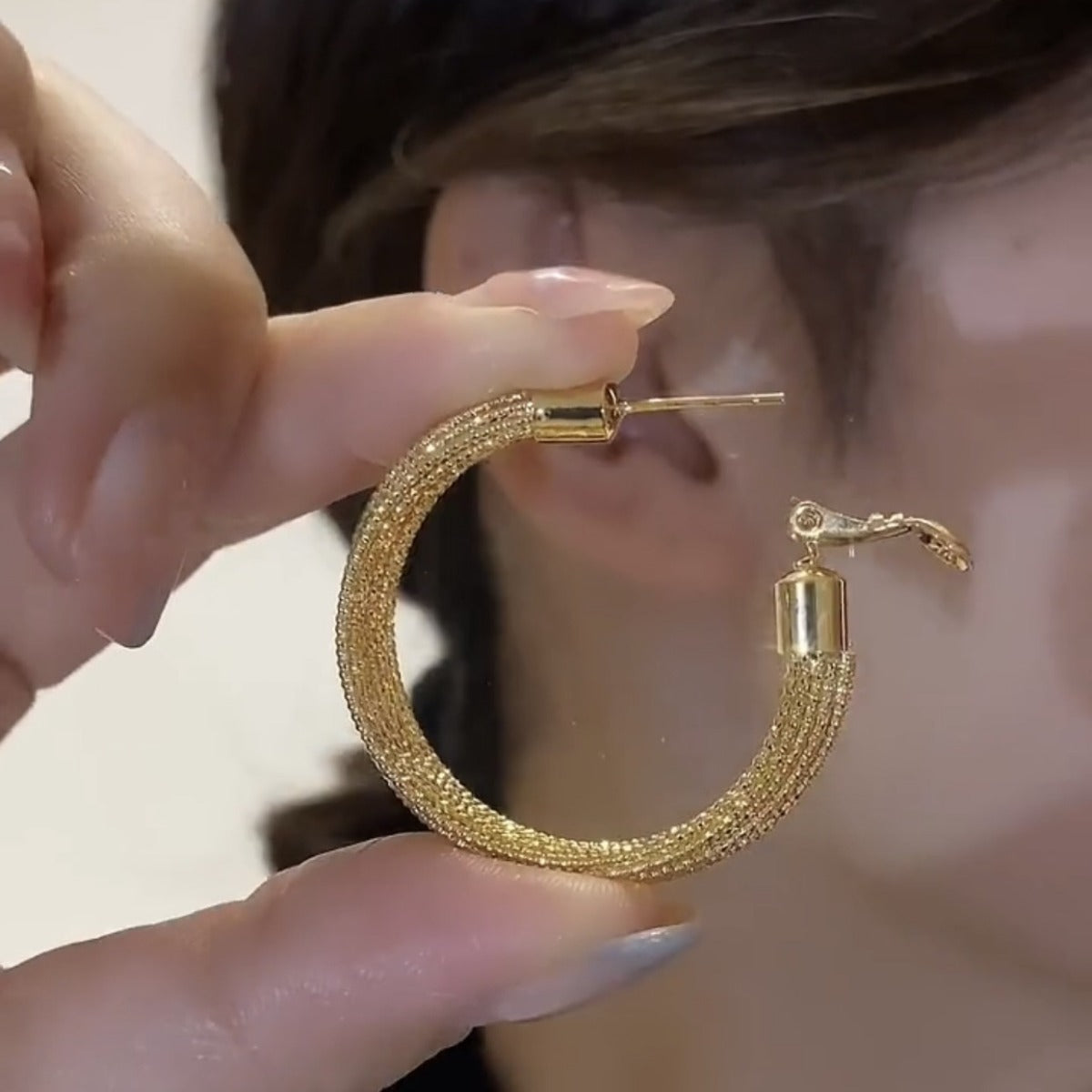 Wholesale Exaggerated Golden Ear Ring  Multi-layer Circle Earrings