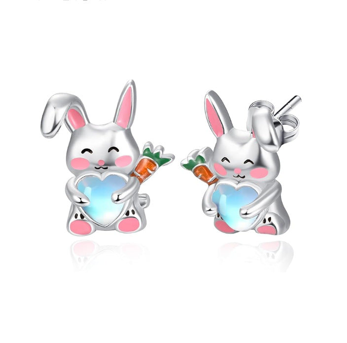 Wholesale  cute rabbit diamond earrings