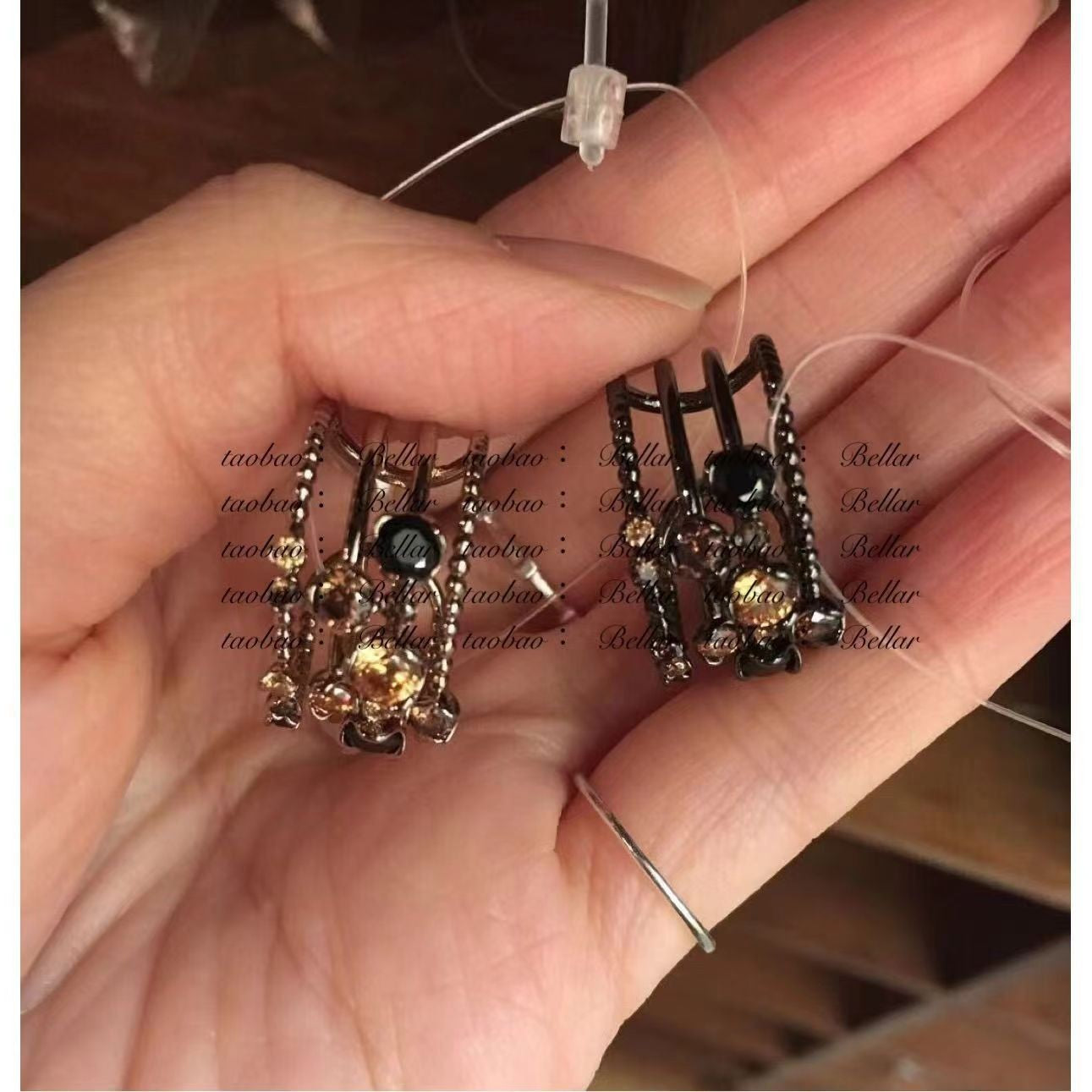 Wholesale Rhinestone Multi-Layer Open Ring Copper Electroplate Fashion Jewelry Accessory
