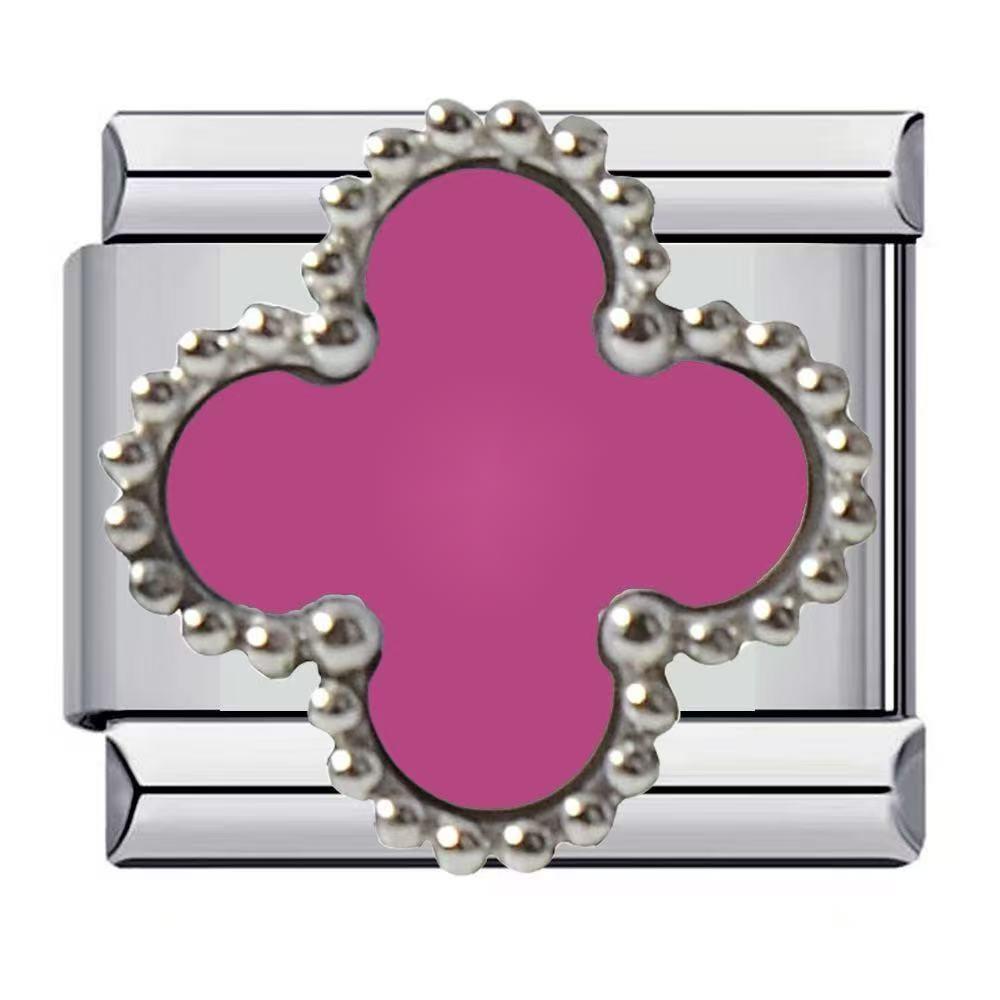 Wholesale Italian Charm Modules Four Leaf Clover for Bracelet Making Jewelry Accessory ACCVIP